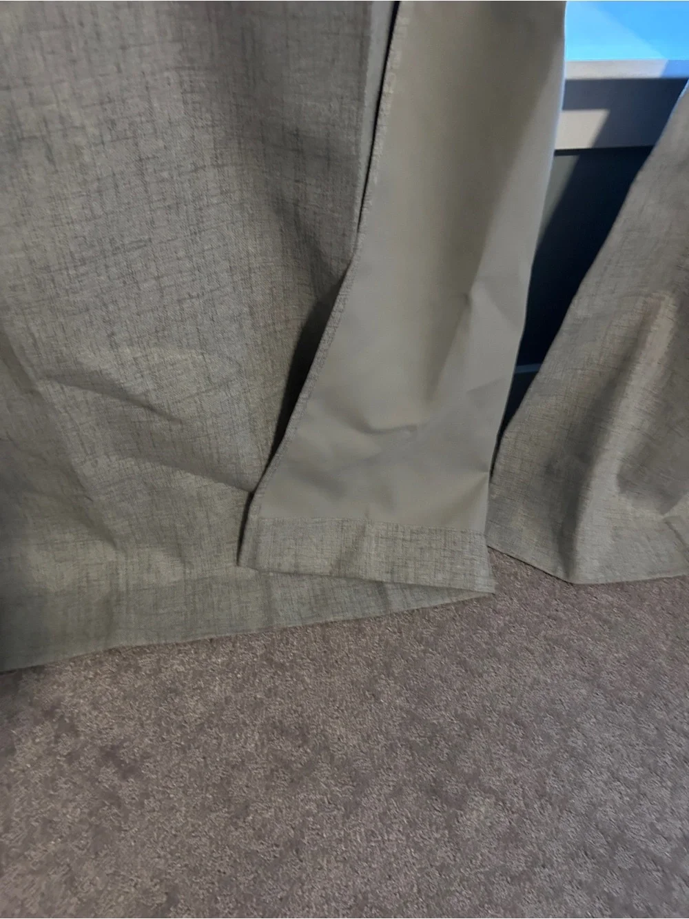 2 panel - Gray Textured Blackout Curtains